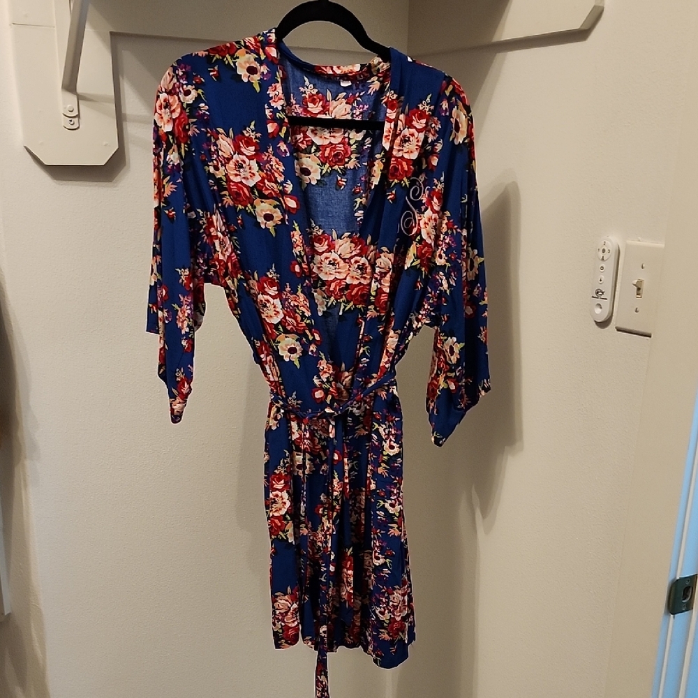 Floral Blue Women's Robe